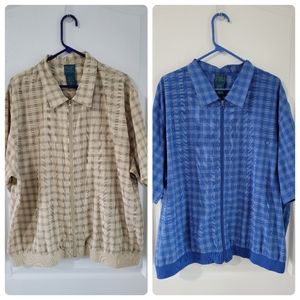 Vintage Tropi-cool Men's Zip up Shirt Bundle of 2.